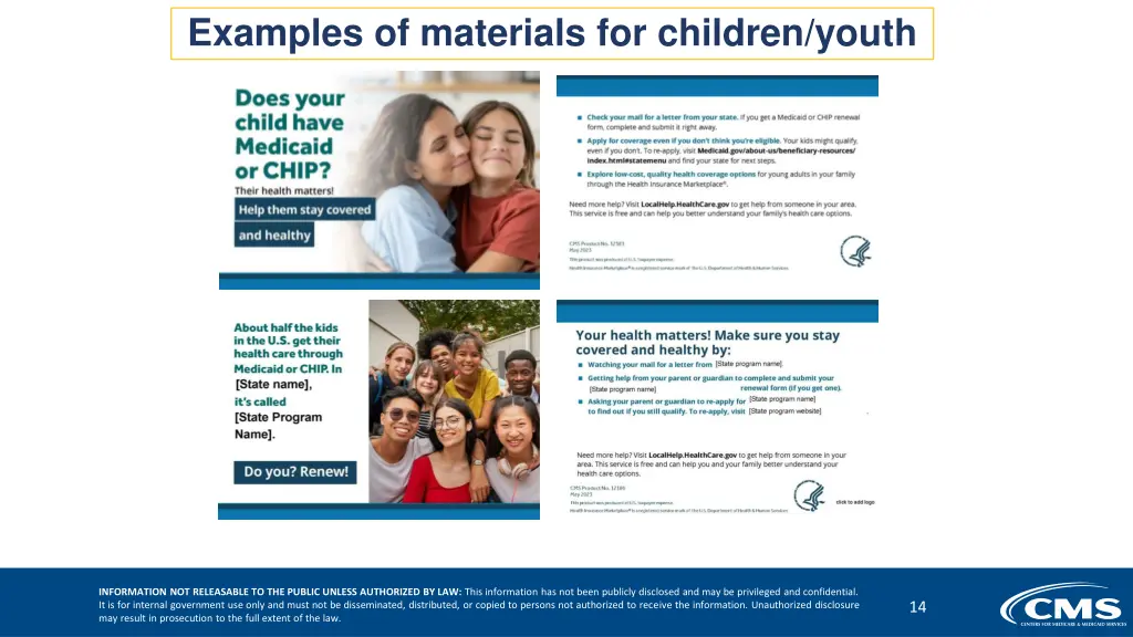 examples of materials for children youth