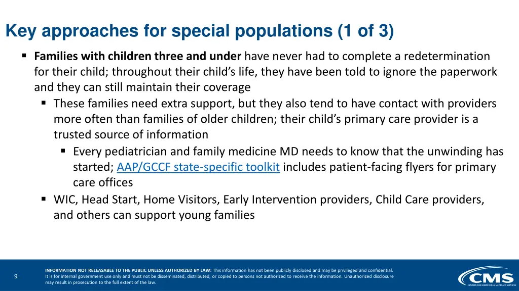 key approaches for special populations 1 of 3