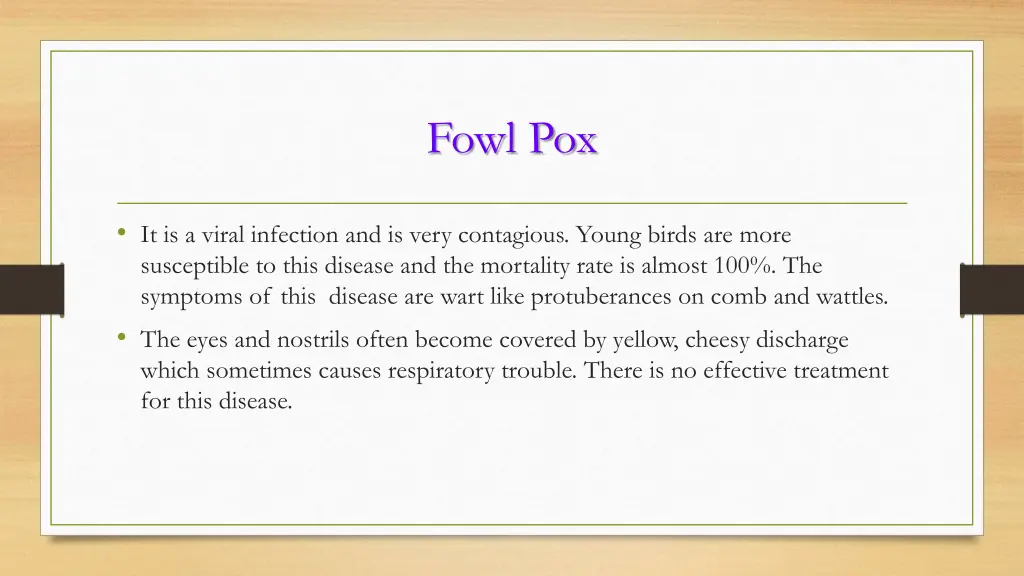 fowl pox