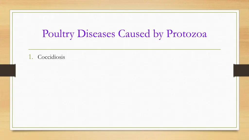 poultry diseases caused by protozoa