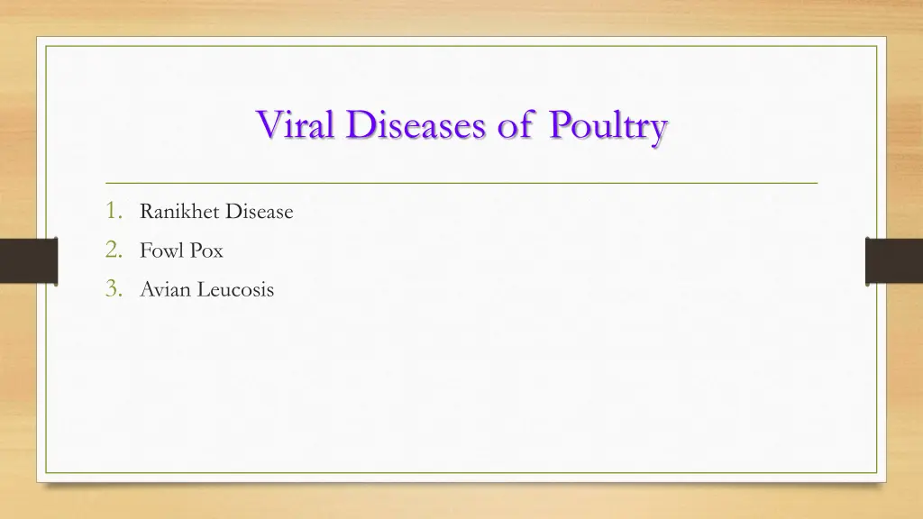 viral diseases of poultry