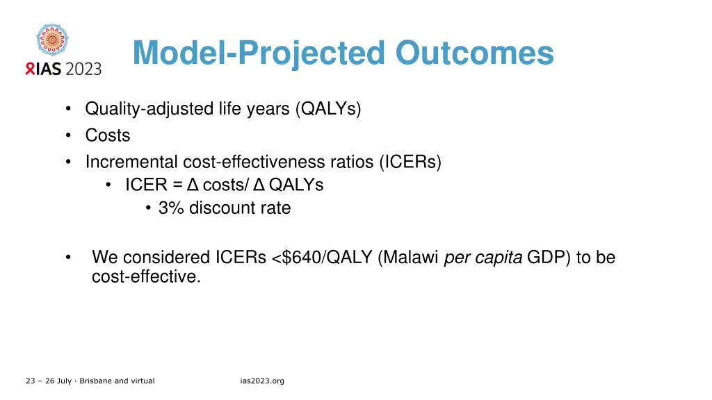 model projected outcomes