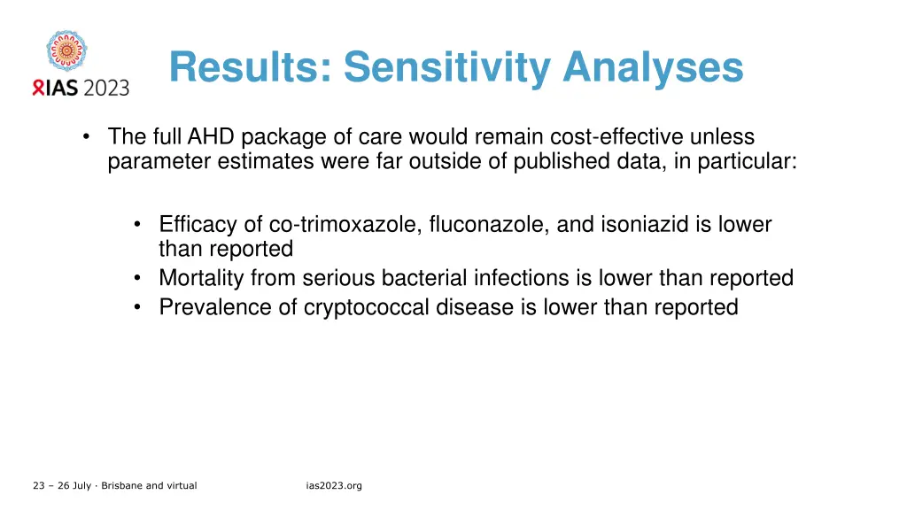 results sensitivity analyses 1