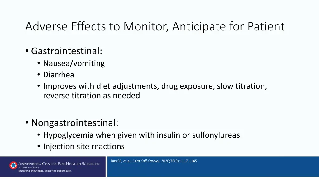 adverse effects to monitor anticipate for patient