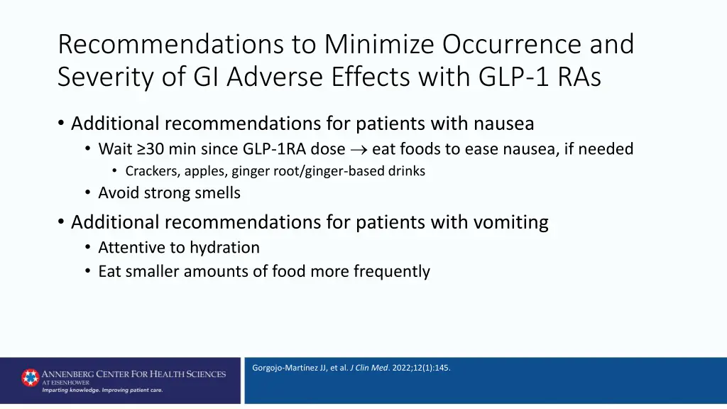 recommendations to minimize occurrence