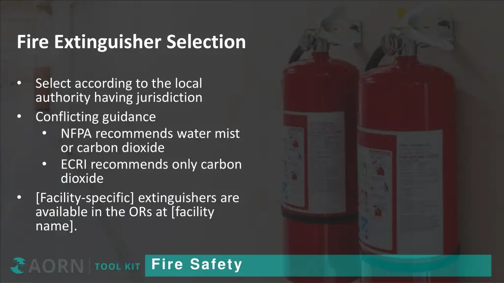 fire extinguisher selection