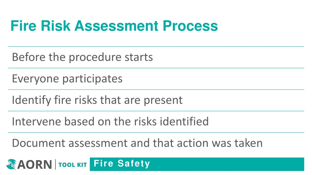 fire risk assessment process