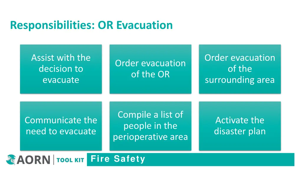 responsibilities or evacuation