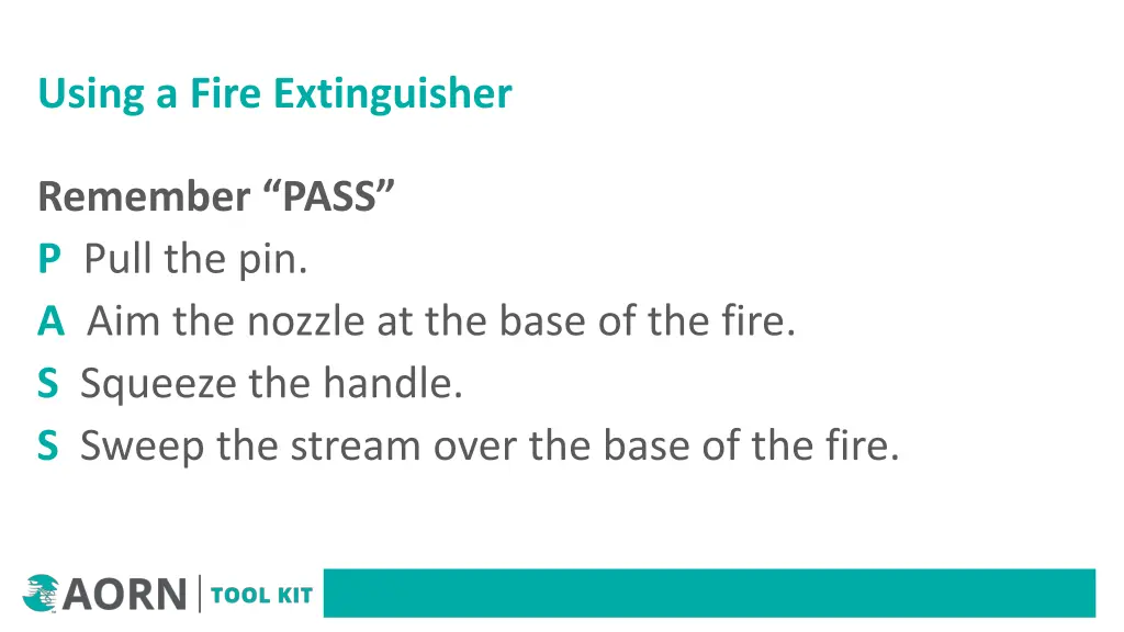 using a fire extinguisher