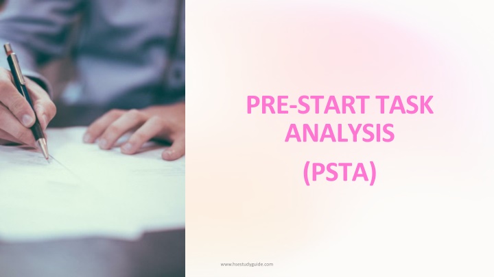 pre start task analysis psta