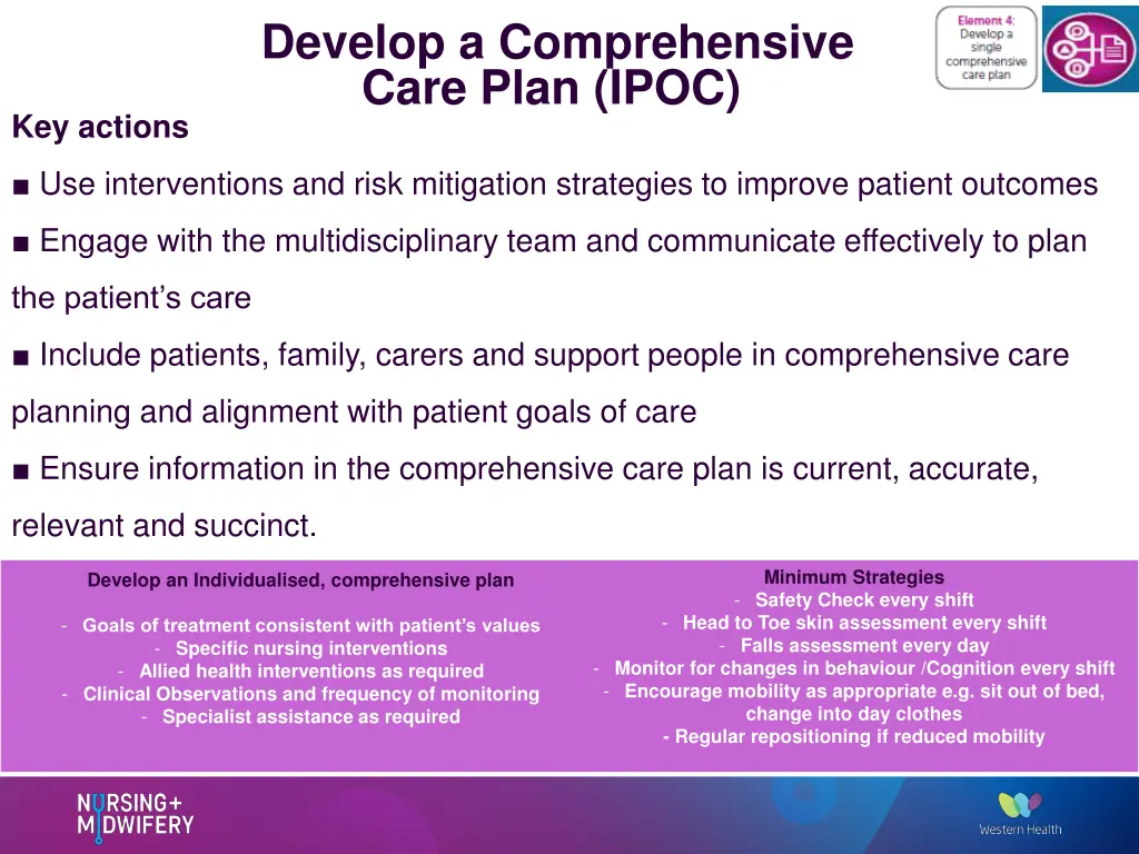 develop a comprehensive care plan ipoc