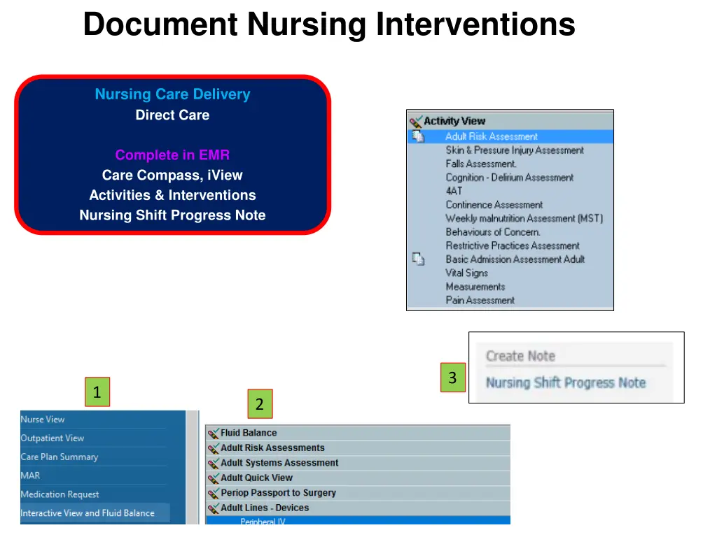 document nursing interventions