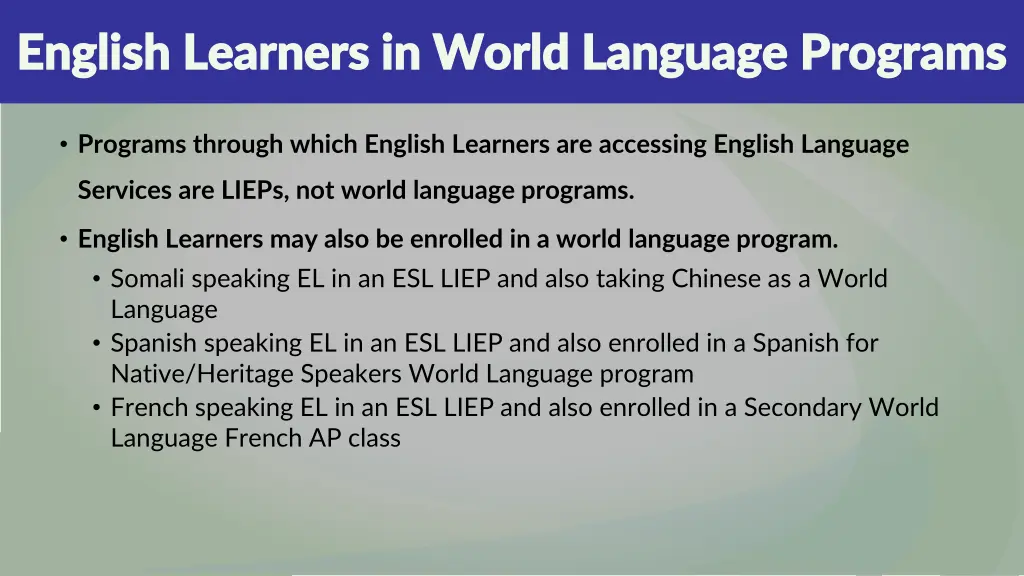 english learners in world language programs