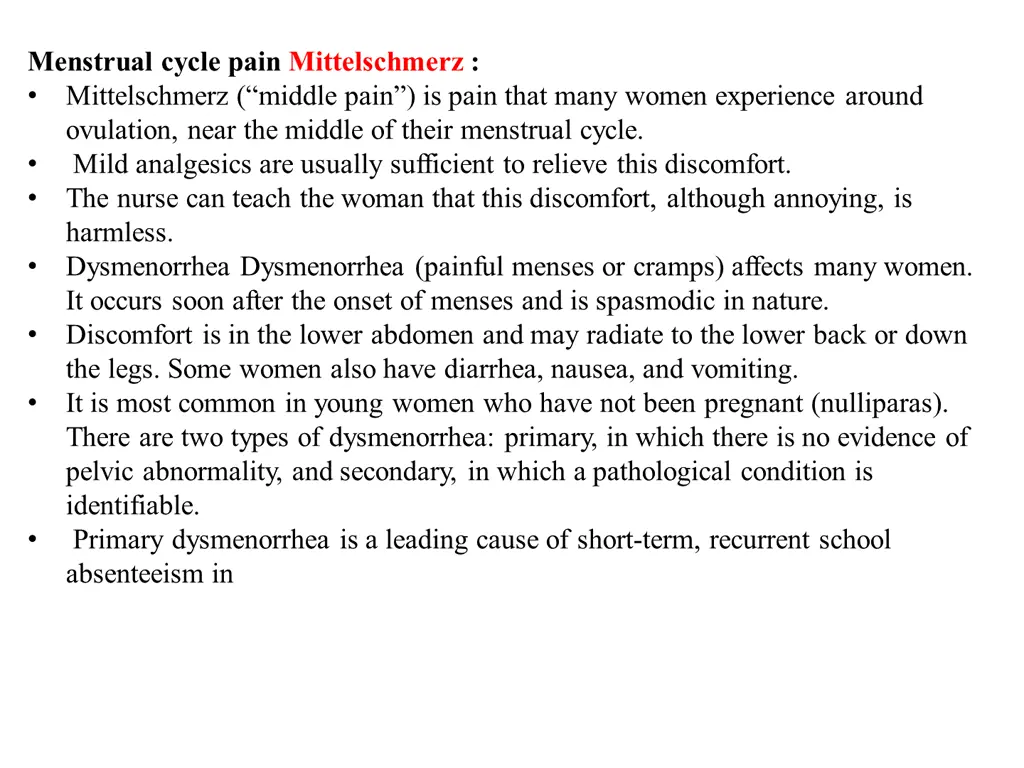 menstrual cycle pain mittelschmerz mittelschmerz