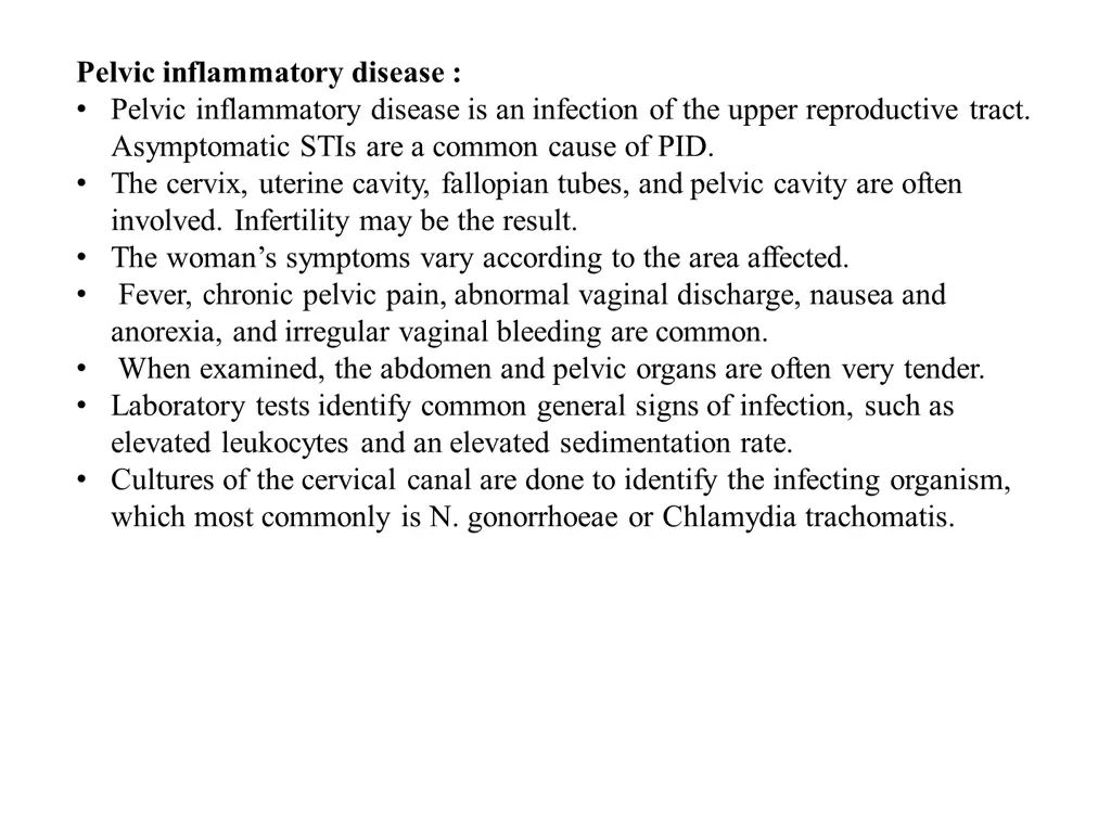 pelvic inflammatory disease pelvic inflammatory