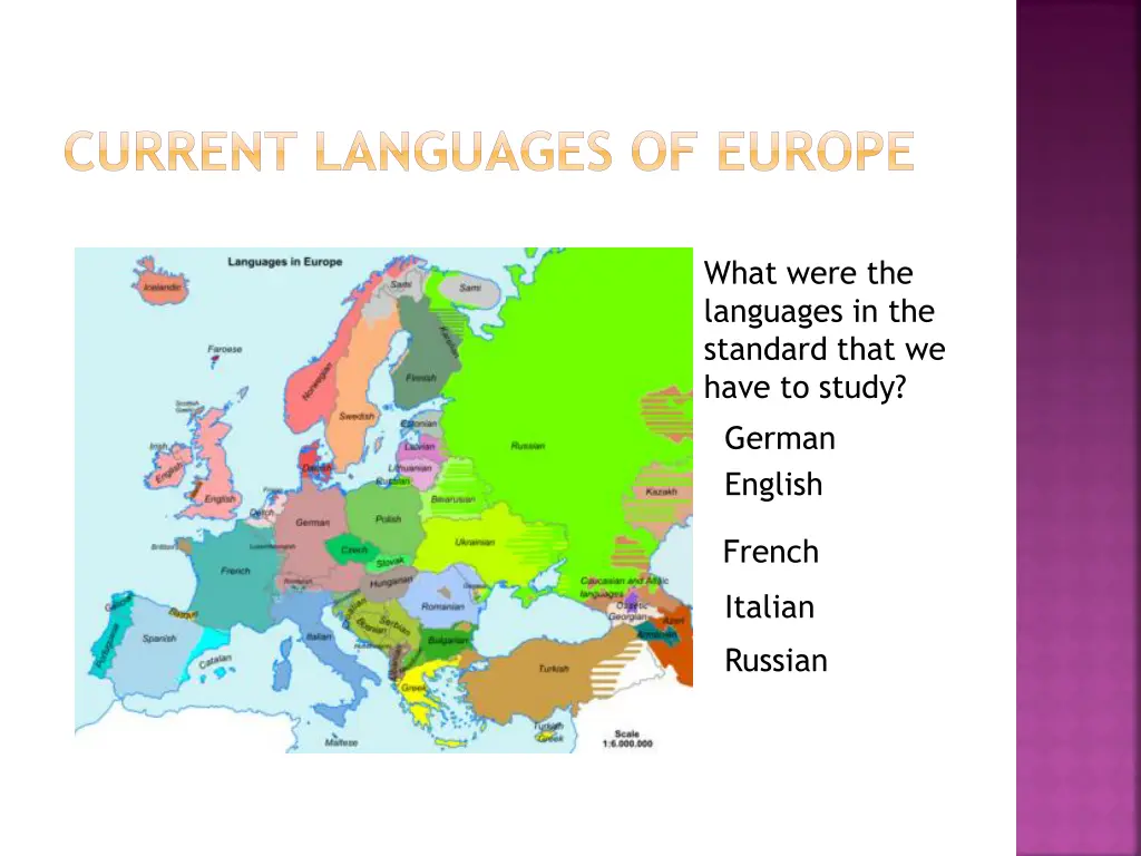 current languages of europe