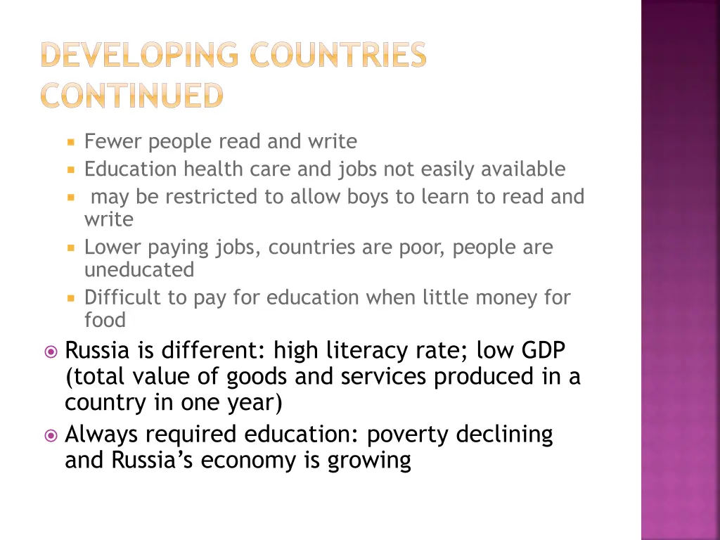 developing countries continued