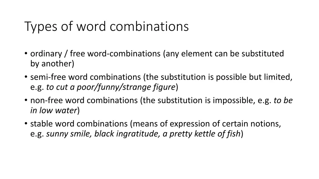 types of word combinations