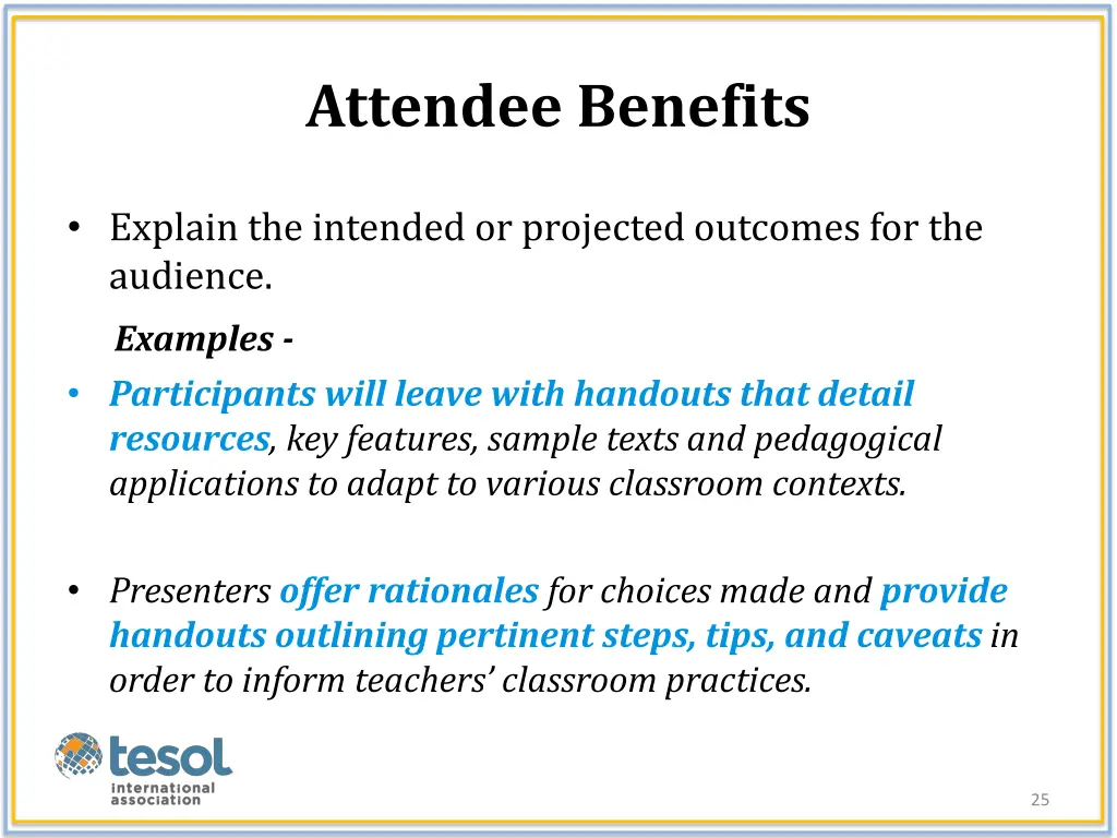 attendee benefits