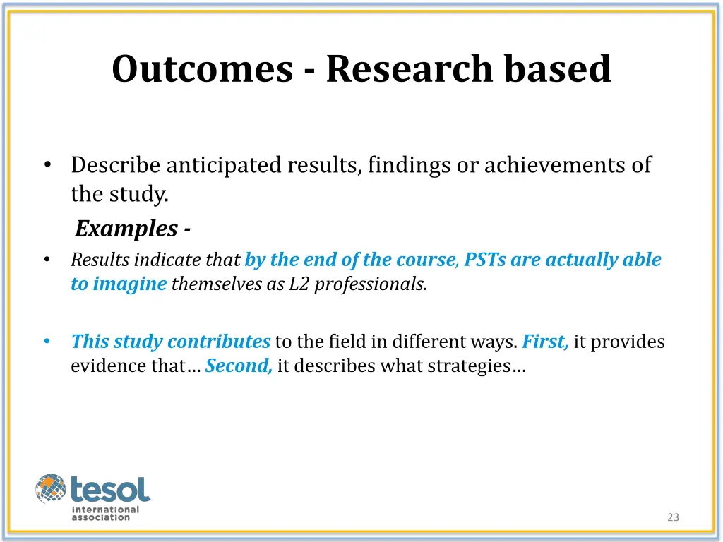 outcomes research based