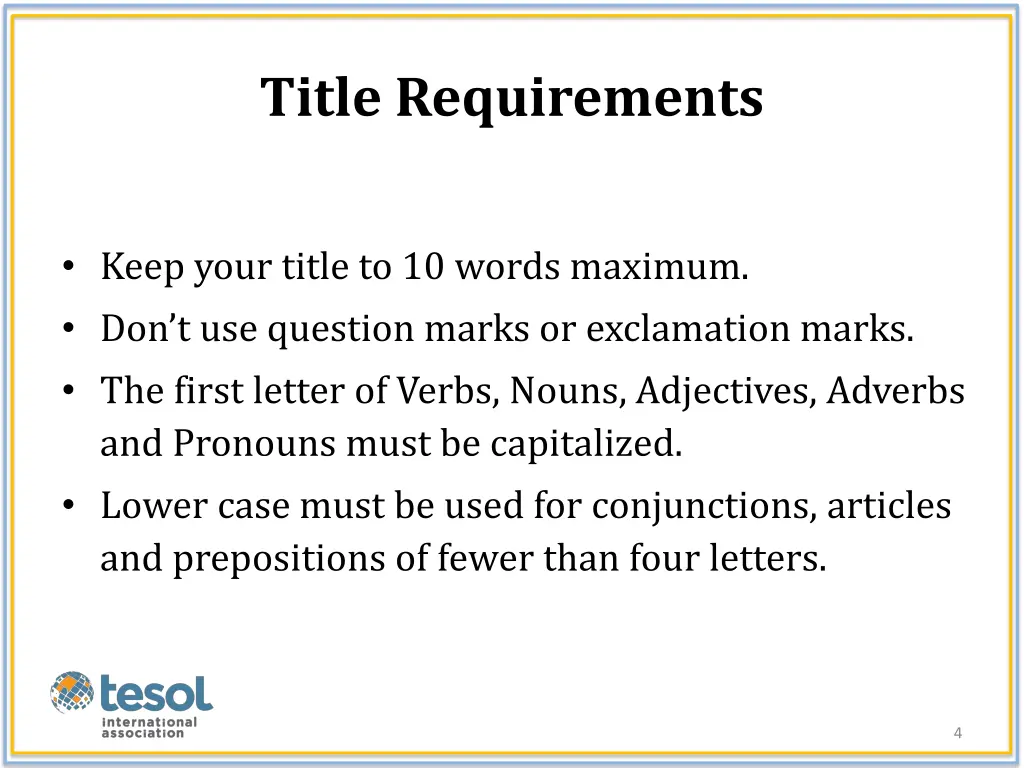 title requirements