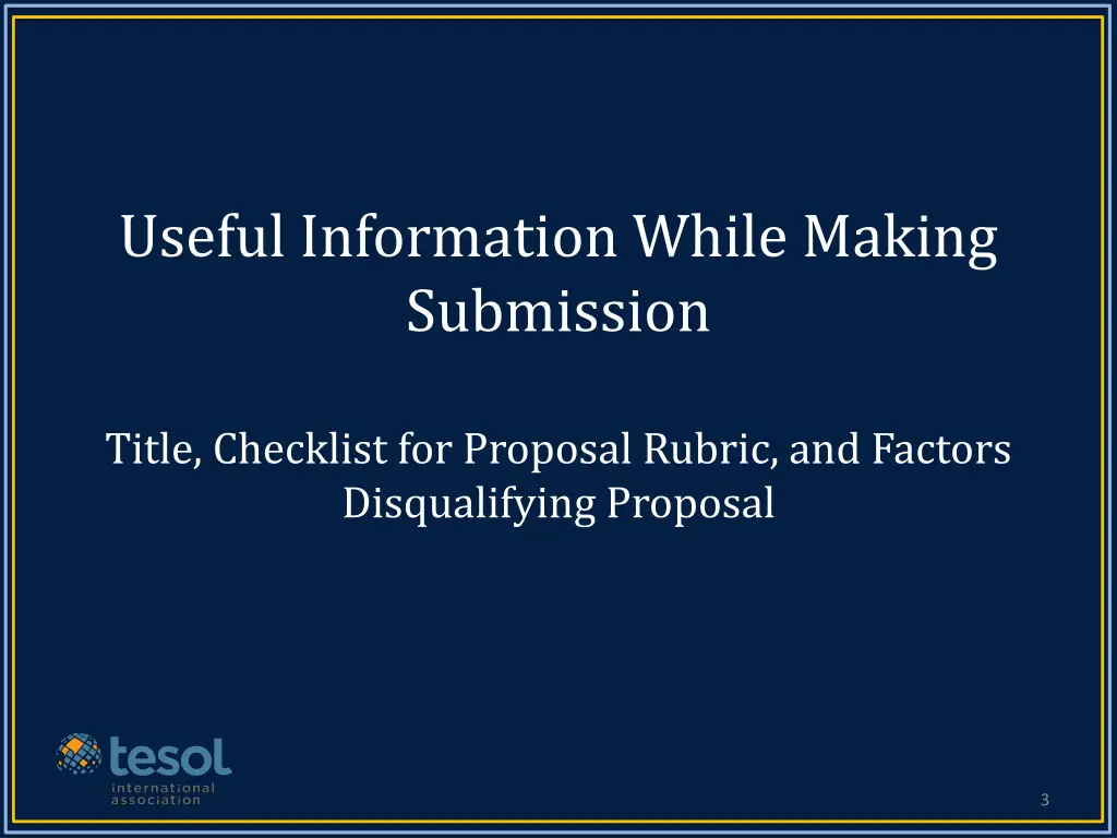 useful information while making submission