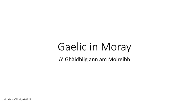 gaelic in moray