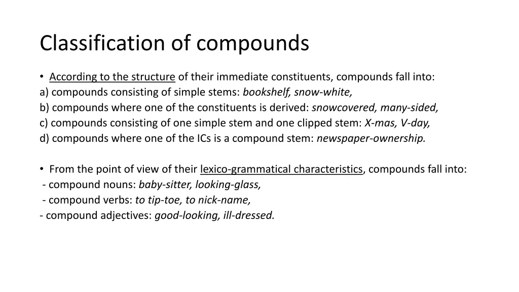 classification of compounds