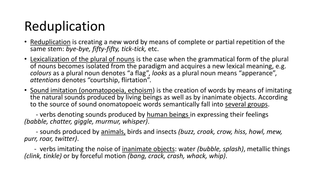 reduplication reduplication is creating