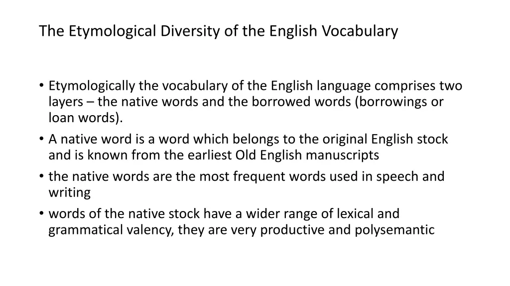 the etymological diversity of the english