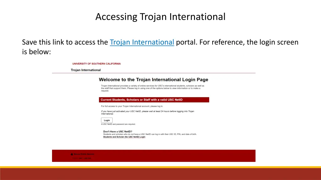 accessing trojan international