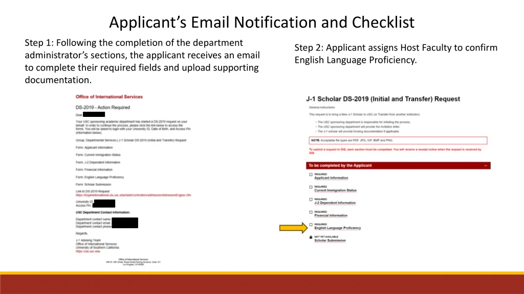 applicant s email notification and checklist