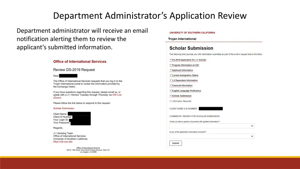 department administrator s application review