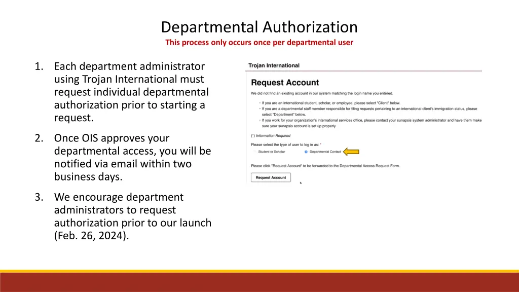 departmental authorization this process only