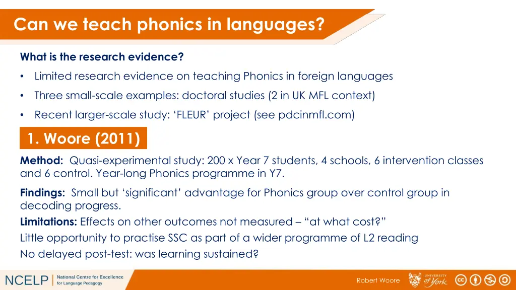 can we teach phonics in languages 1