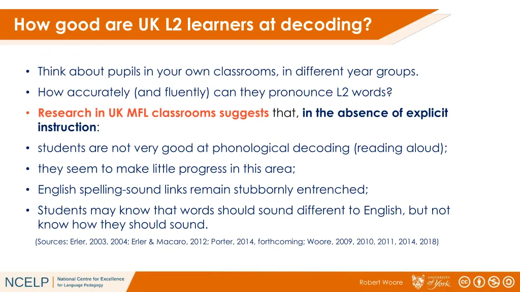 how good are uk l2 learners at decoding