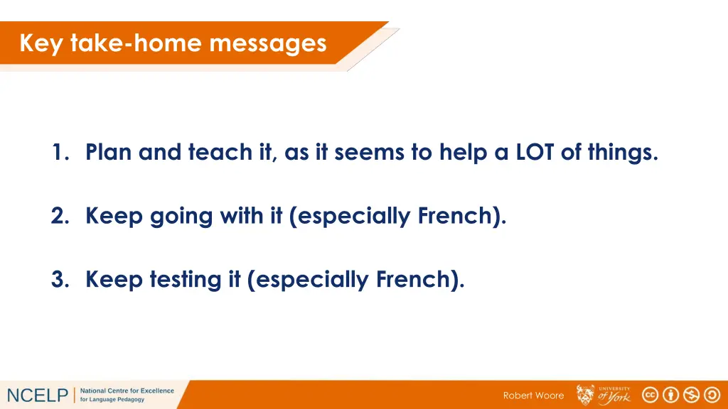 key take home messages