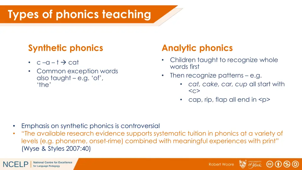 types of phonics teaching