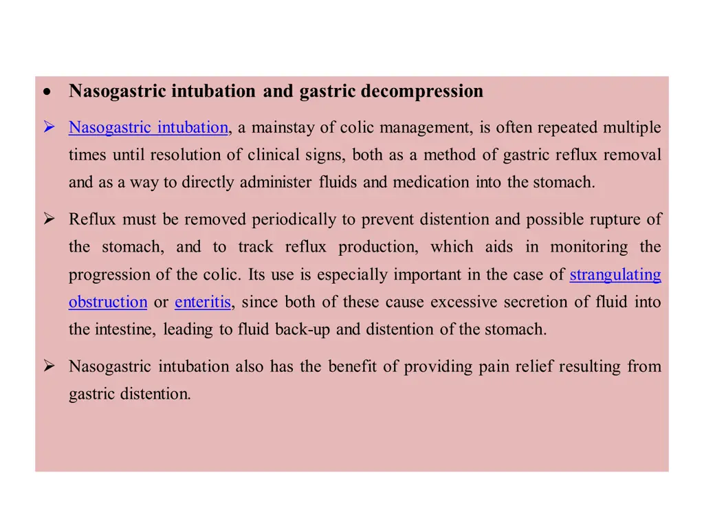 nasogastric intubation and gastric decompression