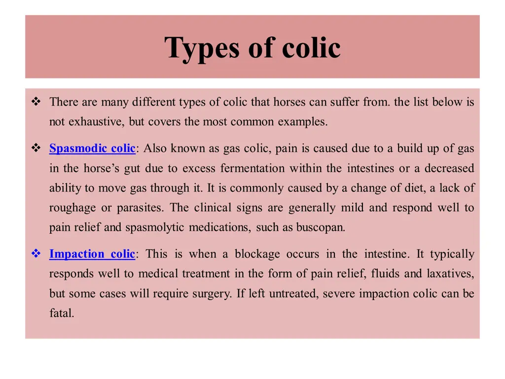 types of colic