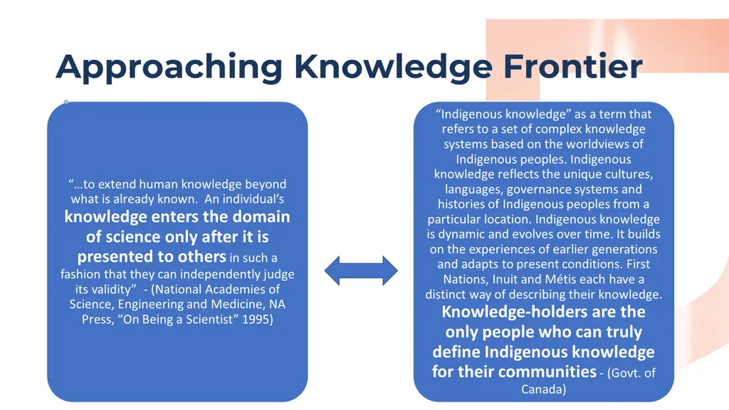 approaching knowledge frontier