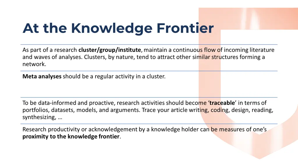 at the knowledge frontier