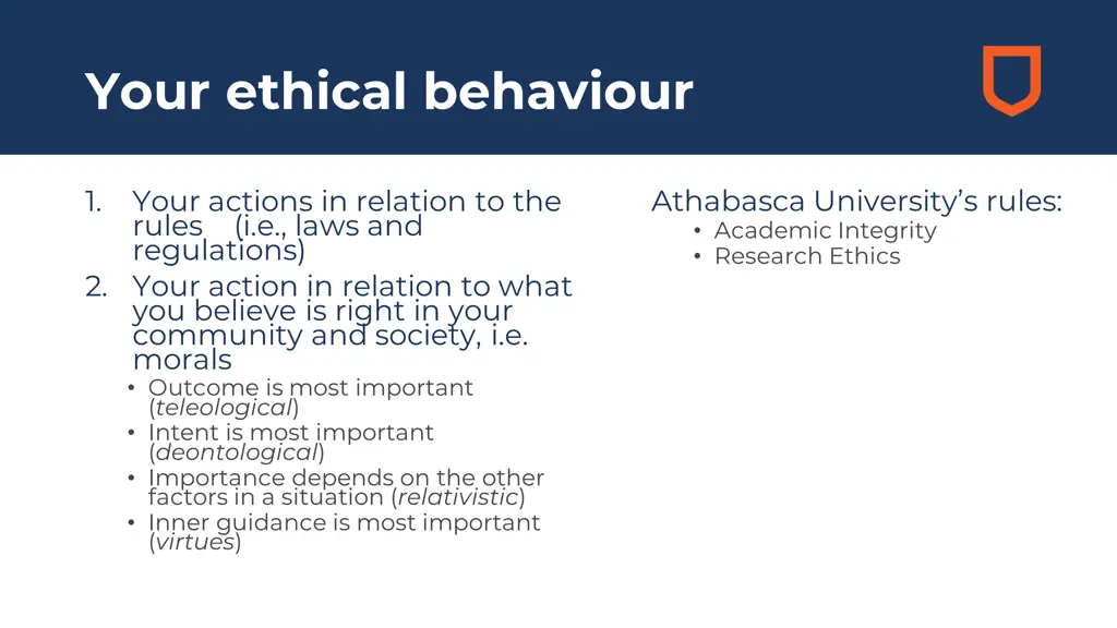 your ethical behaviour