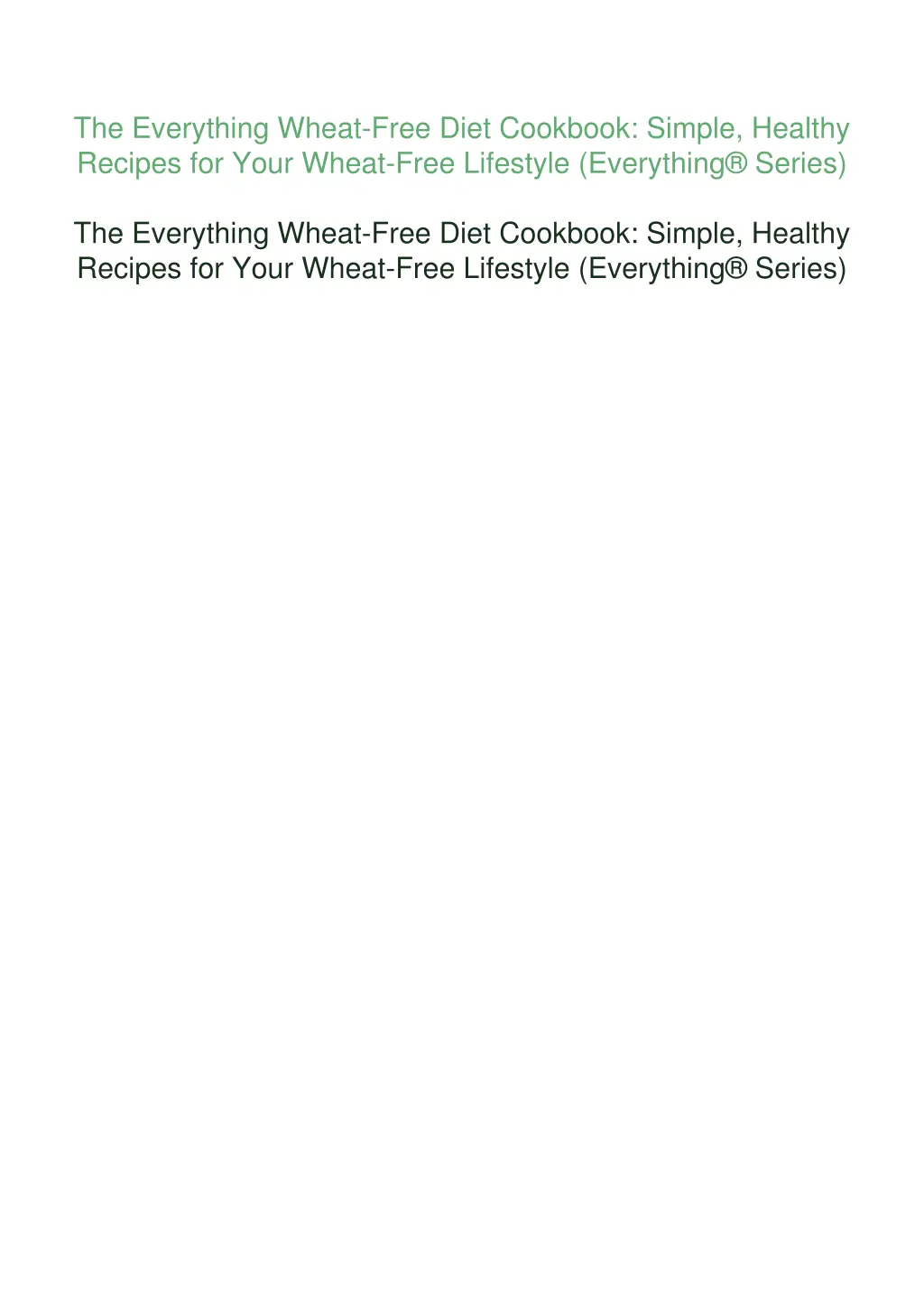 the everything wheat free diet cookbook simple
