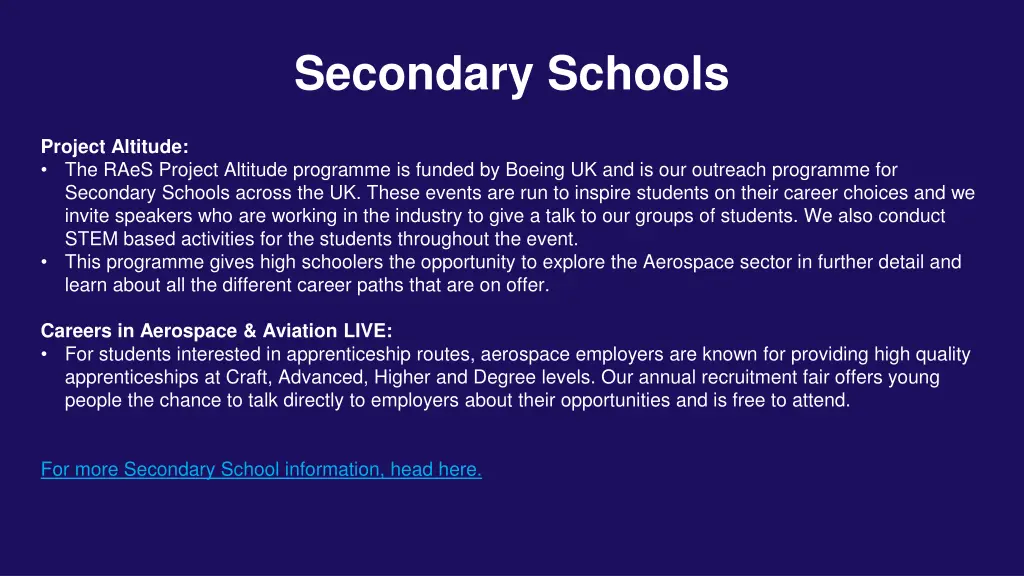 secondary schools