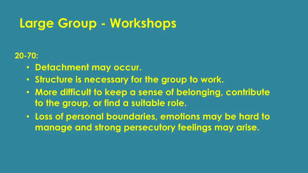 large group workshops