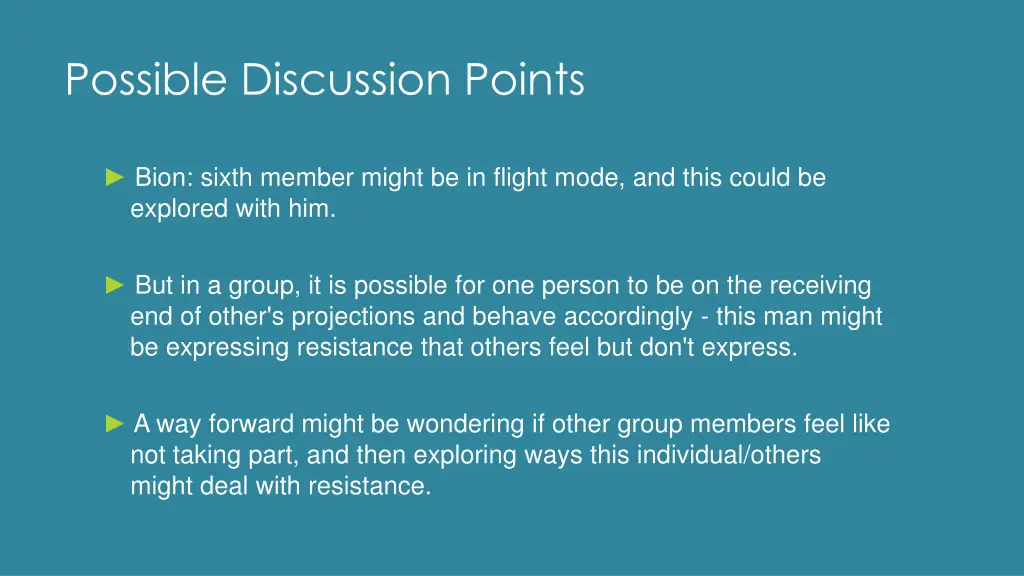 possible discussion points 1