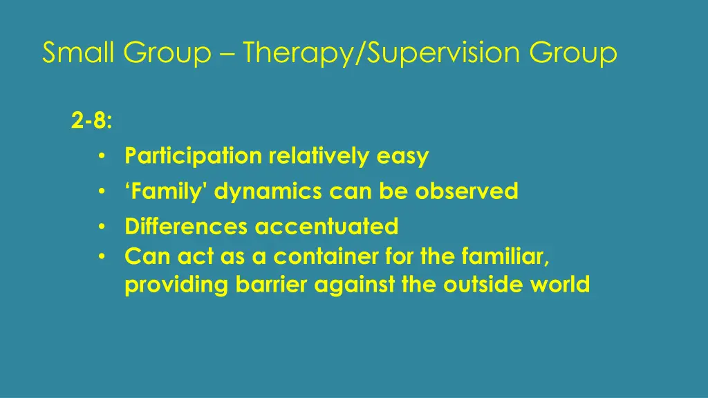 small group therapy supervision group