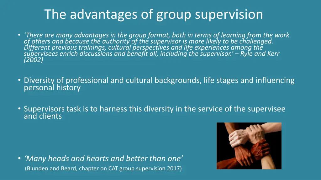 the advantages of group supervision