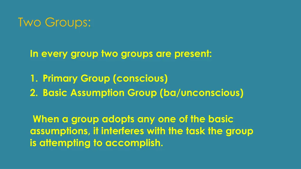 two groups